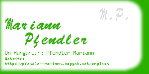 mariann pfendler business card